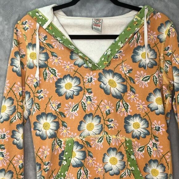 Vintage Y2K Lucky‎ Brand Hoodie Boho Multi Floral Women’s Small Retro Pullover - Picture 11 of 11